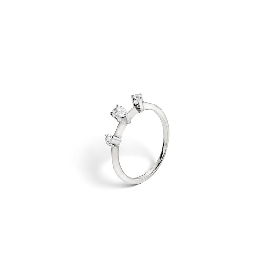 Anello 'Balance' oro bianco con goccia BALANCE | AN AU18B1GC 2TO 0,16+0,02+0,03